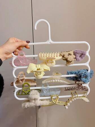 1pc/ 3pcs/ 5pcs 5-Layer Storage Rack, Plastic Pants Hanger, Multi-Purpose Wardrobe Organizer, Pants, Skirts, Scarves, Home Organizer, Storage Rack, Hanger, Wardrobe Organizer, Home Supplies, Organizer, Storage Supplies, Home Supplies, Organizer, Storage Supplies, Home Supplie