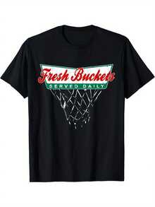 Fresh Buckets Served Daily Basketball Player Jersey - 黑色 - 查看 7