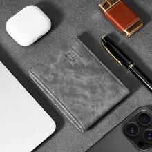 ¡RecomendadoGostwo - portafolios delgada para hombre con bolsillo frontal de piel minimalista para ventana de identificación, Gris (Grey Vintage), Una talla, Minimalista¡Top de Temporada - Caquí - Ver 9