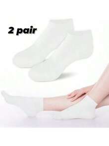 一双硅胶足浴袜，专为干燥、皲裂的足部设计。这款硅胶保湿袜弹性极佳，可重复使用，采用SPA凝胶技术，提供足部护理。足疗后，保湿凝胶可滋养干燥、皲裂的足部肌肤。适合皮肤干燥、足部粗糙的男士和女士使用。搭配您喜爱的润肤露或保湿霜，在家即可享受足部护理。--舒缓按摩--柔软--足部护理--肌肤护理 - 淺粉色 - 查看 9