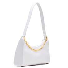 Set Of 2 Women's Small Plain Baguette Bags With Chains, Shoulder And Handbag Style - Đen và trắng - Xem 3