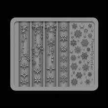 Snowflake Embossed Nail Art Mold, Delicate Snowflake Chain Star 3D Nail Art Decor Transparent Silicone Mold For Winter - Clear - View 14