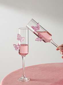 1 pièce Verre à vin avec tige en forme de papillon style Ins, verre à cocktail créatif, cadeau de haute qualité pour les femmes, verrerie de fête romantique