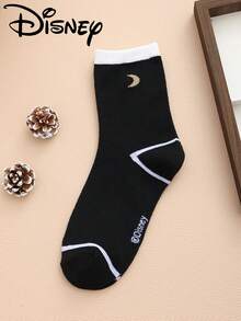Disney 1 Pair/5 Pairs/10 Pairs Women's Mid-Calf Socks - Socks, Minimalist Crescent Moon Pattern, Couple Mid-Calf Socks, Two-Stripe Sporty Mid-Calf Socks, Versatile Style, Suitable For Daily Wear And As Holiday Gifts - Multicolor - View 7