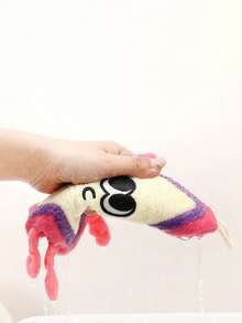 1pc Cute Star Pattern Towel, Modern Style Cartoon Design, Kitchen And Bathroom Towel, Absorbent Hand Towel With Hanging Loop, Thick Washcloth, Multi-Purpose Household Cloth - Multicolor - View 5