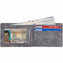 ¡RecomendadoGostwo - portafolios delgada para hombre con bolsillo frontal de piel minimalista para ventana de identificación, Gris (Grey Vintage), Una talla, Minimalista¡Top de Temporada - Caquí - Ver 8