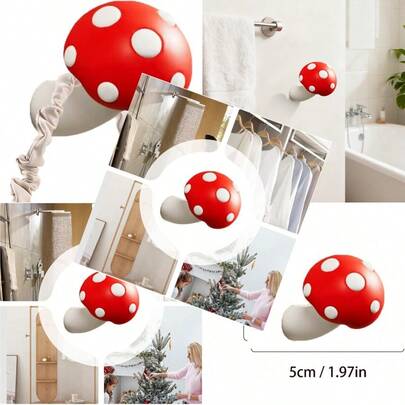 Ganchos para abrigos de pared en forma de seta sin necesidad de taladrar. Ganchos lindos para paredes sin dañar para cocina, baño, sala de estar, ducha, entrada, decoración del hogar, toallas, bolsos, llaves, herramientas, ropa