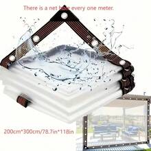Lona de plástico transparente resistente con ojales, a prueba de viento y nieve, para uso en exteriores como patio, gallinero, porche, cenador, plantas, jardín, protección para camping, tragaluces, cenador, organizadores de eventos - 200 x 300 cm - Ver 9