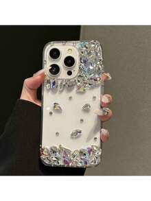 Ốp lưng điện thoại pha lê 3D sang trọng tương thích với iPhone 17 Pro Max/ 17 Pro/ 17, 16 Pro Max/ 16 Pro/ 16, Ốp lưng điện thoại cao cấp 15 Pro Max/ 14 Pro Max, Ốp lưng điện thoại lấp lánh thanh lịch 13 - Trong sáng - Xem 1