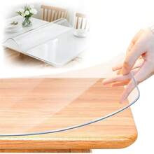 YQQ Mantel Protector De Mesa Transparente De PVC 90*160cm Mantel para Mesa Rectangular Resistentes al Agua y al Aceite Manteles de Plastico para Mesas de Comedor Café y Escritorios5735 - Transparente - Ver 1
