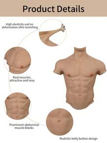 This Newly Upgraded High-Neck Silicone Muscle Suit Features A Floating Inner Lining Design, With Strong Water Absorption, Suitable For Home Wear, Halloween Party Events, And Cosplay. - Multicolor - View 5