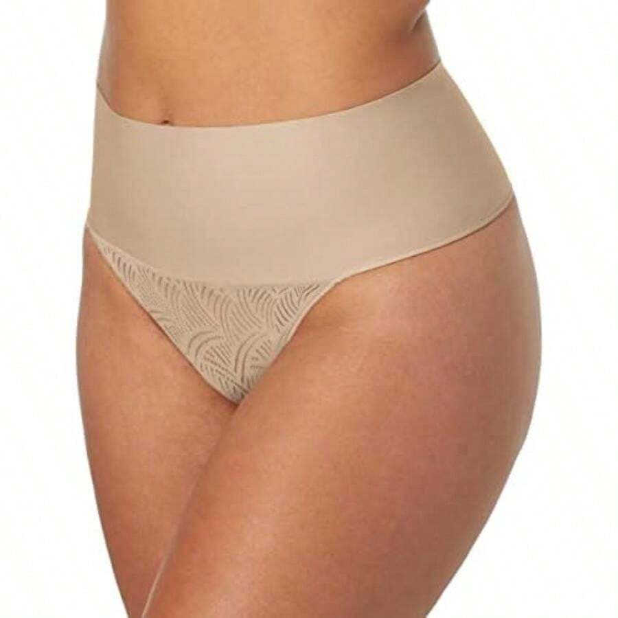 aidenform Tame Your Tummy Shaping Tanga de Encaje con Comodidad Fresca Faja para la Cintura para ujer(Beige Swing Lace G) - Multicolor - Ver 1