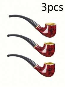 Pipa curva vintage, pipa de resina duradera, pipa de cobre mini portátil, pipa compacta, experiencia de fumar suave, fácil de limpiar y estructura resistente, adecuada para principiantes, viajes, uso en el hogar o al aire libre, accesorios para fumar, accesorios para puros - Multicolor - Ver 13