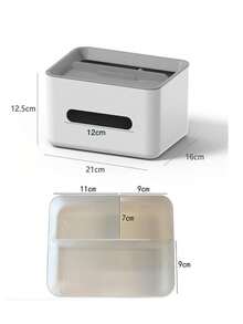 1pc 8.2" X 6.2" Multifunctional Desktop Storage Box, Tissue Box, Drawer Paper Box, Remote Control Organizer Rack, Office Desk Storage, Home & Office Supplies - 21*16*12.5 - View 4