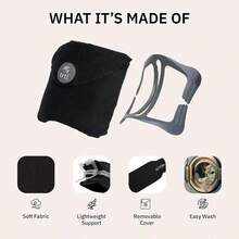 Ytrtl Pillow Almohada de Viaje cientificamente Probada super Suave con Soporte para el Cuello Ligera y Lavable a maquina diseño ergonomico para Viajar en Aviones Coches y Trenes Gris Gris - Gris+Adulto - Ver 4