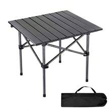 Ultralight Outdoor Compact Camping Side Table Folding Camp Table Portable Roll Up Table With Carry Bag Small Table For Backyard, Indoor, Grilling, BBQ