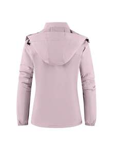 女士纯色加厚防风夹克，户外运动登山外套，秋冬季