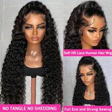 CEXXY 360 Full Frontal Lace Wig, Curly Human Hair Wig, 91 Cm (36 Inches), Water Curly, Ready To Wear, 200% Density, Brazilian Curly HD Lace Hair, Untreated, Natural Hairline With Baby Hairs, Deep Part, Ideal For Everyday Wear And Parties - Natural Black - Xem 6