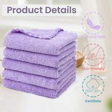 20Pcs Soft & Absorbent Solid Color Washcloths - Gentle On Skin Quick-Drying Compact Square Towels For Home Bathroom Bathroom Essentials 9.8*9.8in - Multicolour - View 8