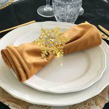 Serviettenringe in Schneeflockenform: elegante, dekorative Halter für die Weihnachtstafel, perfekt für Restaurants und Festtagsfeiern. - Verschiedenfarbig - Übersicht 3