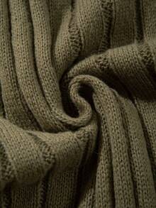 ANDREILEE 男士休闲宽松纯色扭绳设计复古韩版通勤慵懒针织长袖圆领毛衣，秋冬款 - 綠色 - 查看 11