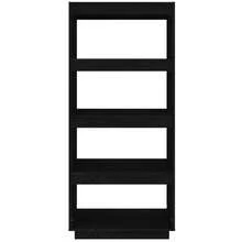 Libreria/divisorio vidaXL, nero, 60x35x135 cm, in pino massello. - Cammello - Visualizzare 5