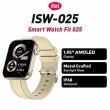 itel ISW-O25 Smartwatch, 1.952-Inch AMOLED Display, Triple-Fold Metal Bezel, Stainless Steel Crown, IP68 Water Resistance, 300mAh Long-Lasting Battery - Gold - View 1