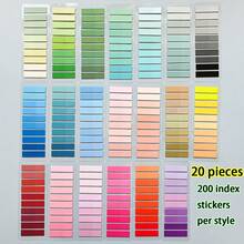 20 Packs, 4000pcs/Pack Gradient Color Macaron Memo Pad, Sticky Notes, Reading Record Labels, Index Stickers - one-size - View 14