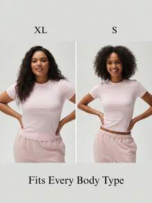 RRIVE Basic Soft Ribbed Baby Tee Slim Fit T-Shirt Solid Crew Neck Short Sleeve Tops For Women, Stretchy Basic Tee For Yoga Workout Gym Athleisure Casual Daily Wear Summer Spring Outfits Vacation Outfits Women - Hồng - Xem 8