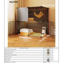 Indoor Cat Cage House, Transparent Cat Villa, All-In-One Cat Litter Box, Suitable For Small Spaces - Multicolor - View 20