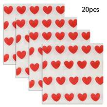 20pcs/40pcs/60pcs/Set Soft Square Heart-Shaped Napkins, 2-Ply, 33cm*33cm When Unfolded, Suitable For: Wedding, Tea Party, Birthday Party Decoration, Party Decoration, Party Supplies, Holiday Decoration, Holiday Supplies - Rose Red - View 8