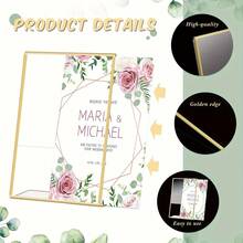 1/3/6/12pcs A6 Acrylic Gold Frame Table Card Holder - Transparent Sign Display Stand, Suitable For Weddings And Events - Elegant Table Menu Frame - No Electricity Required - Multicolor - View 5