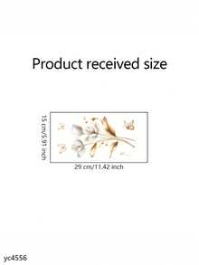 1 pieza Pegatina de flor de vid dorada premium - Adecuada para sala de estar, dormitorio, cocina, decoración de puertas y paredes, decoración del hogar, diseño floral, decoración elegante, acabado mate, fácil aplicación, despegar y pegar, diseñadores de interiores, entusiastas, pegatina de pared para pared/dormitorio, pegatinas decorativas de pared