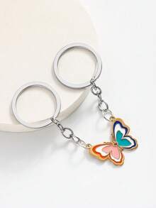 Nuevos llaveros de pareja de mariposa, ballena y ciervo, los talla grande vendidos para el Día de San Valentín. Llaveros de pareja de aleación con flores, tomates y huevos, en blanco y negro para el día y la noche, adecuados para uso diario, regalos para amigos, regalos del Día de San Valentín - Multicolor - Ver 13