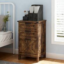 Vertical File Cabinet With 3 Drawers, Rustic Farmhouse Office Storage Cabinet For A4, Letter Size, Rustic Brown - Rustic Brown - View 11