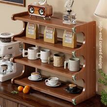 3/4 Layer Coffee Cup Holder Countertop Cup Holder, Space Saving Coffee Cup Holder, Shoe Rack, Miscellaneous Rack, Multifunctional Coffee Cup Holder Bracket, Suitable For Home Offices, Bedrooms, Living Rooms, Entrances, Christmas Gifts - Brown - View 5