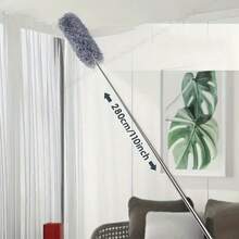 1pc/Set, Microfiber Dusters With Extension Pole, Retractable Dust Removal Brush, Bendable Head Microfiber Dusting Brush, Reusable Washable Ceiling Fan Duster For High Ceilings, Furniture, Car, Cleaning Supplies, Cleaning Tools