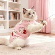 Sanrio 一件三丽鸥Hello Kitty印花透气舒适T恤，可手洗重复使用，保暖舒适，适合小型/中型犬猫，是宠物派对、圣诞节和万圣节的理想礼物。 - 彩色 - 查看 10