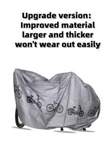 1件装涤纶自行车罩，山地车防紫外线防水防尘罩，适用于摩托车，四季通用，颜色随机发货，防水、防紫外线、防雪，带锁孔防盗，带扣防风，全天候自行车收纳袋，适用于山地车和城市自行车