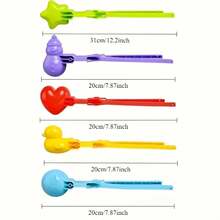 4PCS Multi-Function Plastic Snowball Maker Set Instant Snowball Shaping Tool For Winter Snow Play, Skiing, And Sledding Portable Magnesium-Free/Spark-Free Snowball Maker (Random Color) Ideal For Outdoor Activities And Family Games