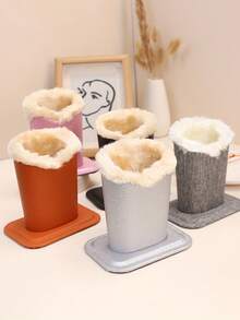 1 Stück Brillenhalter-Ständer, Samt-gefütterter PU-Leder Brillenhalter-Etui, modisches Lychee-gemusterter Brillenhalter, minimalistischer Ständer, extra dicke Stifthalterung, Brillenetui, Samt-Brillenetui