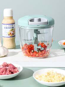 1pc Manual Food Processor, Portable Hand-Pull Garlic Onion Chopper, Rope-Style Vegetable Chopper, Can Be Used To Chop Ginger, Chili, Vegetables, Fruits, Nuts, Herbs, Also Can Be Used As Manual Meat Grinder, Rotary Onion Mincer, Vegetable Chopper, Creative Fruit Grinder, Meat Grinder, Portable Hand-Pull Meat Grinder, Pull-Cord Style Manual Food Processor, Suitable For Home/Restaurant Kitchen - Multicolor - View 5