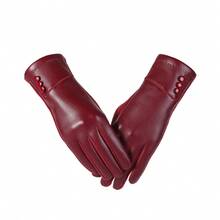 1 Pair Women's PU Leather Gloves, Winter Outdoor Touchscreen Riding Gloves With Thermal Lined, High-End Windproof Gloves, Solid Color PU Leather Gloves - Multicolor - View 8