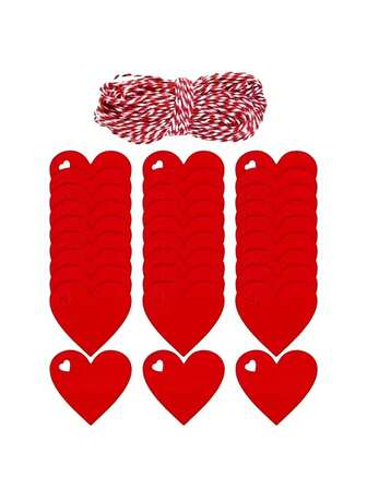 100 st hjärtformade pappersetiketter - Eleganta presentetiketter för bröllop, födelsedag, årsdag, alla hjärtans dag, jul, thanksgiving, nyår, examen - Ingen ström behövs, lätta att fästa på presentpåsar, festdekorationer och speciella tillfällen