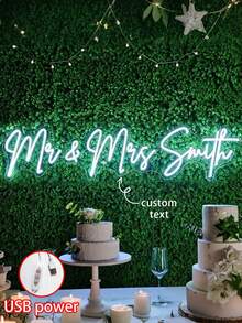Customized Neon Light Wedding Decoration, Room Decor, Personalized Wedding LED Neon Light, Holiday Gift, Handmade Neon Light Wall, Bedroom Home Commercial Shop Decor Light Sign, LED Light Sign Birthday Party Decor (1 Or 2 Lines Of Text Can Be Customized) - One Line Text - View 3