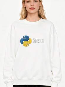 Python Programming Funny Programmer Python Logo Sneks Gift Long Sleeve - White - View 4