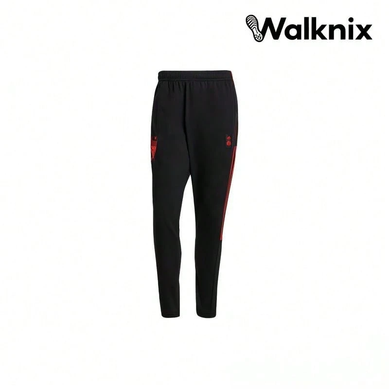 Adidas Bayern Munich Color Block Striped Embroidered Tapered Sports Pants Black Bottoms Men - Multicolor - View 1
