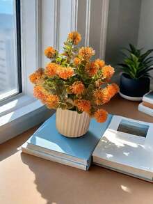 1件 22厘米-27.5厘米 新款人造花卉绿植森系秋季色彩塑料仿真花水草逼真植物装饰桌面盆栽套装 - 彩色 - 查看 12