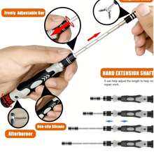 115合1精密螺丝刀套装，配备磁性维修工具，防滑人体工学手柄设计，适用于智能手机、笔记本电脑、手表和其他电子产品。采用铬钒钢材质，具有防震功能，包含六角形、五角形、十字形等20多种不同形状（随机发货）。 - 黑色 - 查看 6