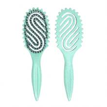 Curly Hair Brush, Curl Defining Brush With Soft Boar Bristles For Combing, Shaping, And Styling Curly Hair Suitable For All Women And Men With Wet & Dry Hair(Pink) - 綠色 - 查看 8